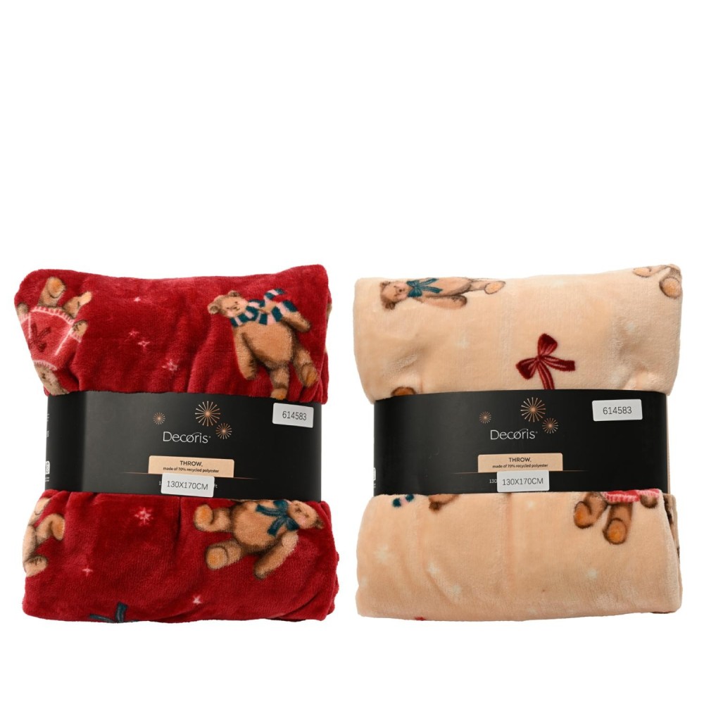 PLAID FLANELLA MOTIVO ORSETTO 130X170
